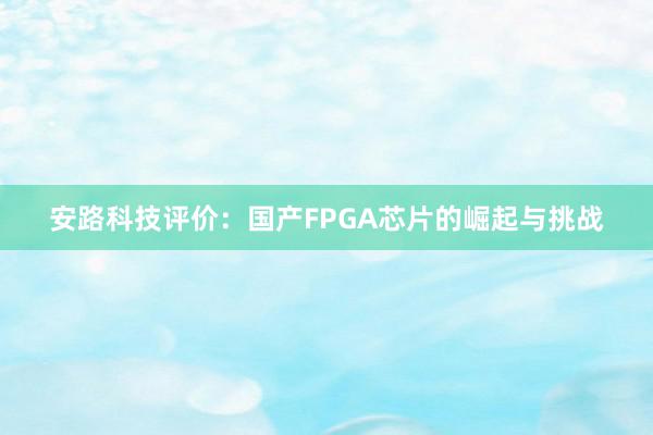 安路科技评价：国产FPGA芯片的崛起与挑战